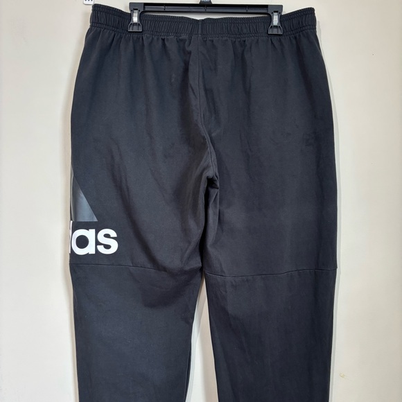 Adidas Performance Men's XL White Logo Black Pull on Slouchy Sweatpants Joggers - Picture 7 of 16